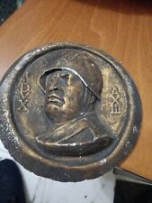 Quadro Volto Scultura Busto statua Anni  1949 Antica In Legno 18x20 