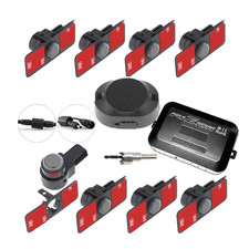 KIT 8 SENSORI DI PARCHEGGIO FRONTE/RETRO INVISIBILI CON CICALINO Grigio