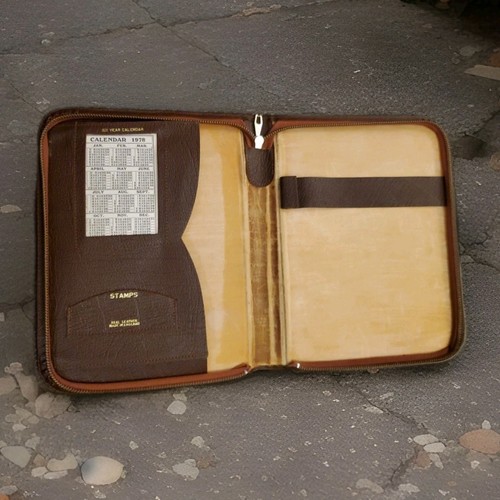 Vintage brown leather writing - vintage,
