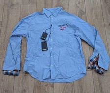 Camicia Oxford $1060 Dsquared2 strati LS con bottoni blu chiaro 52 - XL