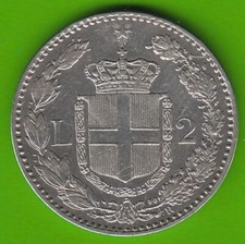 Italy 2 Lire 1887 Scarce VF