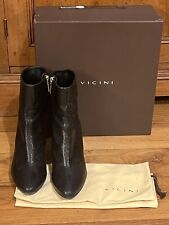 Stivaletti VICINI 37, di Pelle Nera, Tacco Argento