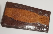 PORTAFOGLIO PORTADOCUMENTI DI COCCODRILLO ORIGINALE - 19x10 cm da CHIUSO - NUOVO