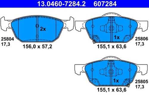 Ate 607284 pastiglie freno - ate,