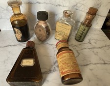 Raro Lotto di 6 Bottiglie Farmacia e Chimica Antiche - fine 800 primi 900
