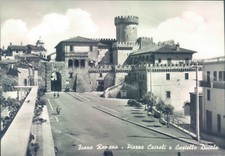 ad500 cartolina fiano romano piazza cairoli e castello ducale provincia di roma