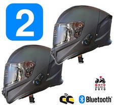 COPPIA  CASCHI INTEGRALI  CON INTERFONO BLUETOOTH INEGRATO ORIGINE PISTA BT