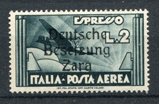 ZARA OCC. TEDESCA 1943 POSTA AEREA LIRE 2 ARDESIA MNH** CAT. 9