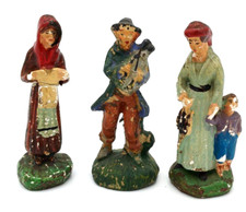 STATUINE PRESEPE DI GESSO  D'EPOCA PRIMI 900