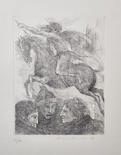 Angelo Canevari (Roma , 1930 - 2014) Opera Grafica Incisione Acquaforte 70 x 50