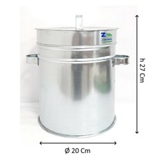 CONTENITORE SECCHIO SMORZA CARBONE SPEGNI BRACE IN FERRO Ø 20X27 h CENERE