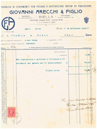 Fattura milano antolini - fattura,