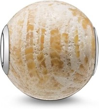 Thomas Sabo Charm Beads Karma in Argento 925 Jasper Pearl Beige K0046
