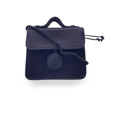 Autentica borsa da sera Fendi vintage mini minaudiere in raso nero