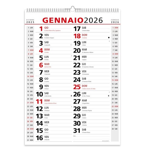Calendario 2026 muro - da,