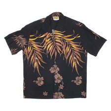 Camicia Hawaiana Nera Con