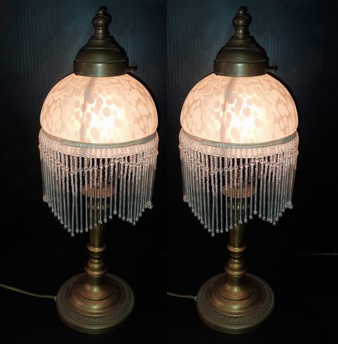 Coppia lampade tavolo liberty