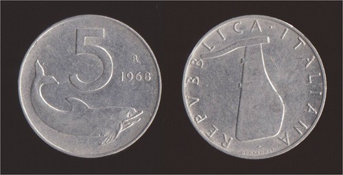 Lire 1968 delfino italia - 5,