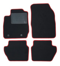 Tappetini Tappeti Ford Fiesta VI Restyling 2013 2017 bordo rosso e ganci tondi