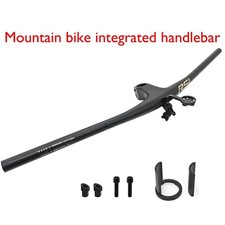 Manubrio integrato in carbonio XC Mountain Bike con stelo barra piatta 13 gradi