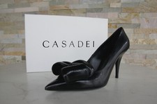 CASADEI 36,5 décolleté scarpe da sera fiocco scarpe vintage nere nuove ex prezzo consigliato 570 €