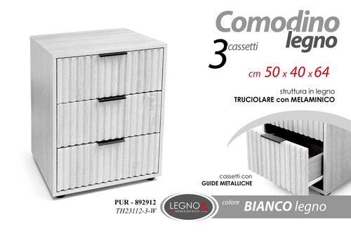 Comodino moderno cassettiera - comodino,