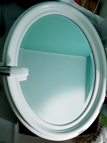 Specchio legno grande bianco - legno,