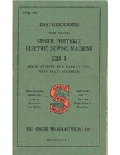 SINGER 221-1 Featherweight Sewing Machine User Manual - STEEL WIRE BOUND