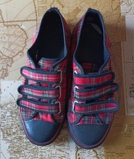 Underground Shoes Tartan Scozzese Velcro Slip on Eu41