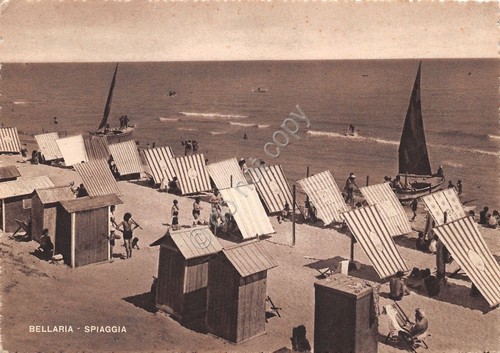Cartolina bellaria spiaggia - cartolina,