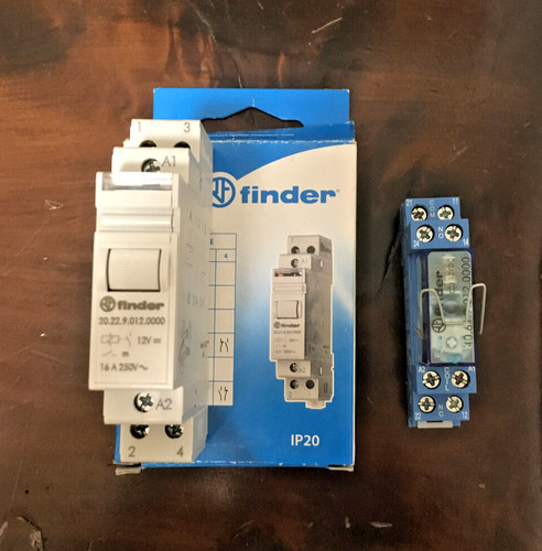 Relè finder bobina 12v cc - 2,