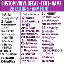 Decalcomania Vinile PERSONALIZZATA QUALSIASI TESTO NOME Adesivo Lettering Personalizzato, 26 Colori, [2S]