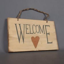 Insegna In Legno Welcome Pannello D’appesa Esposizione Collezione Vintage
