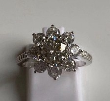 Anello Fiore Argento Brillante