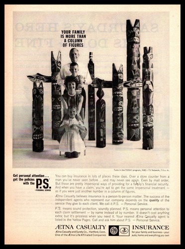Pubblicità stampa 1962 aetna - 1962,