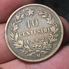 👑  10 centesimi 1862 segno