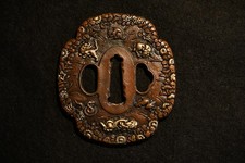 Tsuba giapponese antico rame