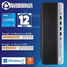 Computer Desktop PC HP 600 G3 SFF Intel i5 7400T Configurabile (Ricondizionato)