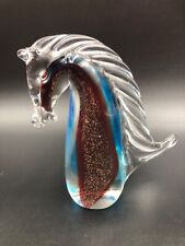 STATUA STATUETTA SOPRAMMOBILE FERMACARTE VETRO MURANO CAVALLO PULEDRO vintage