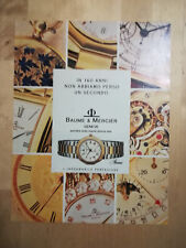 RARA PUBBLICITA' CARTACEA ORIGINALE OROLOGI "RIVIERA U. - BAUME & MERCIER" 1992