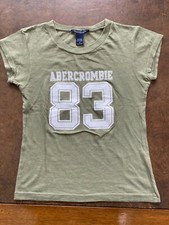ABERCROMBIE & FITCH+++T SHIRT++VERDE++TG M+++ORIGINALE100%++REUSE++