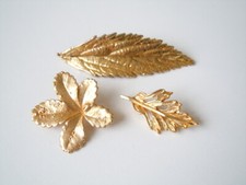 3 X Spilla Color Oro Foglia