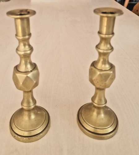 Vintage brass candlesticks - brass,
