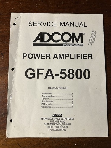 Adcom gfa 5800 amplificatore - adcom,