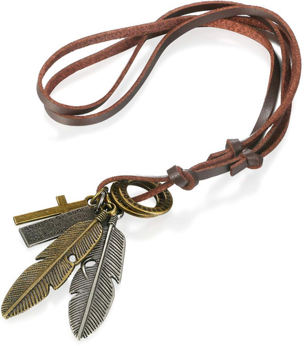Collana lunga pelle - pelle, per