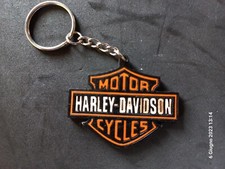 Portachiavi Tipo Logo Harley Davidson Interamente Legno di Balsa a Colori 5X4 CM