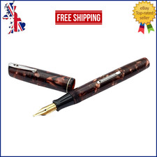 PENNA STILOGRAFICA VINTAGE WATERMAN IDEAL 3V MARMO ROSSO FLESSIBILE ORO 14K S...