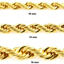 Collana catena Dookie corda grossa cava placcata oro hip hop 30"