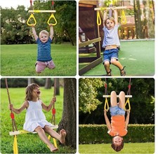 Altalena da Giardino per Bambini,Altalena per bambini,Altalena legno con Anelli