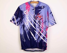 Vermarc vintage 90's Maglia Ciclismo Uomo L Maglietta Mezza Cerniera Collo Viola